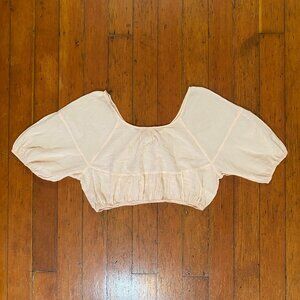Apiece Apart Peach Puff Sleeve Crop Top